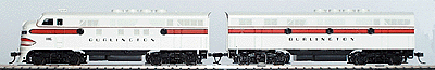 PROTO 1000 Diesel F3 A&B Set Powered -- Chicago, Burlington & Quincy #116 & #116B
