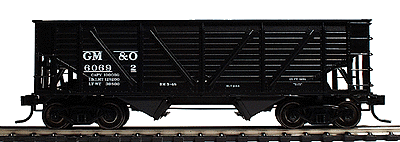 PROTO 2000 Wood-Side War Emergency 50-Ton Composite Hopper - Assembled -- Gulf, Mobile & Ohio #60692 (black, white lettering, early scheme)