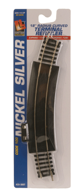18" Curved Terminal Rerailer -- Code 100 Nickel Silver