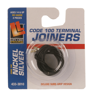 Terminal Joiners w/Black #22 Gauge Wire -- Code 100 Nickel Silver pkg(2)