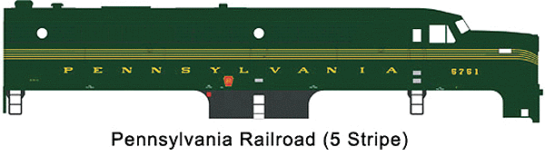 Alco PA-PB Set - Standard DC - PROTO 2000(R) -- Pennsylvania #5751A & 5758B (green w/gold lettering & 5 stripes)