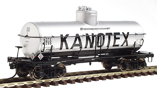 Proto 2000 8,000 Gallon Tank Car - Assembled -- COTX (Kanotex) #8255 (Aluminum w/black bottom)