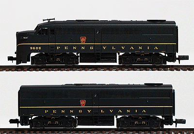 Diesel Alco FA-1/FB-1 Set Powered -- Pennsylvania Railroad #9605/9605B (Pennsylvania Railroad Keystone Green)