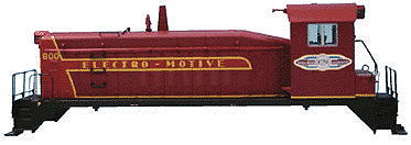 EMD SW8/900/600 - Standard DC -- Electro Motive Division #800 (red, maroon, gold)