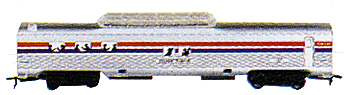 60' Streamlined Dome-Diner w/Lights -- Amtrak(R) Phase I