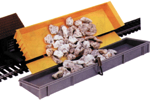 Gravel Unloader w/Dump Car & Gravel -- Compatible w/Conventional Track 6-5/8 x 5-1/2"  16.8 x 14cm