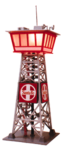 Lighted Yard Tower w/Working Light -- 2-7/8" (7.3cm) Square