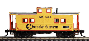 PROTO 2000 Northeastern Center Cupola Caboose - Assembled -- Chessie/Western Maryland #1887 (yellow, Vermillion Blue lettering)