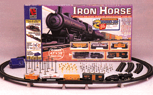 Steam Freight -- Iron Horse, Power-Loc(tm) Track 47x38, 0-4-0 with 4 cars