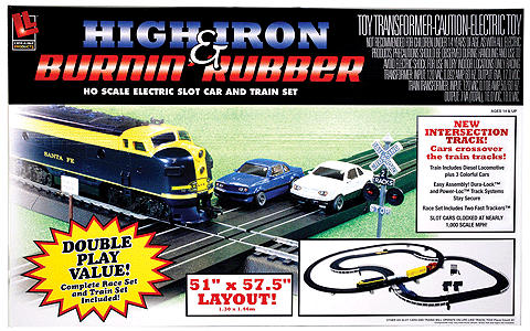 Life-Like Racing -- High Iron & Burnin' Rubber Train & Racing Set-1