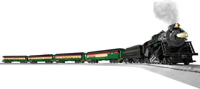 Pennsylvania Limited Train-Only Passenger Set - 3-Rail - LionChief+ 2.0 -- Pennsylvania RR Berkshire 2-8-4, 4 Cars (red, green, cream)