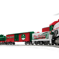 Winter Wonderland Freight Set - 3-Rail - LionChief -- Winter Wonderland Railroad - 0-8-0, 3 Cars; FasTrack Oval, Remote Control