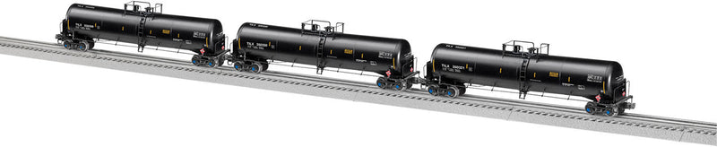 30,000-Gallon Tank Car 3-Pack - 3-Rail - Ready to Run -- Trinity Industries Leasing TILX Set 1 (white)