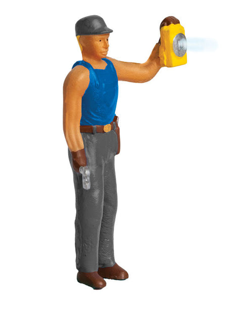 Railroad Worker with Lamp Lighted Figure