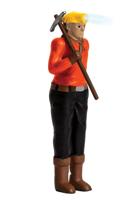 Miner with Headlamp Lighted Figure