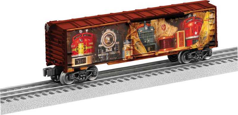 Steel Boxcar - 3-Rail - Ready to Run -- Angela Trotta Thomas Well Stocked Shelves (full color painting)