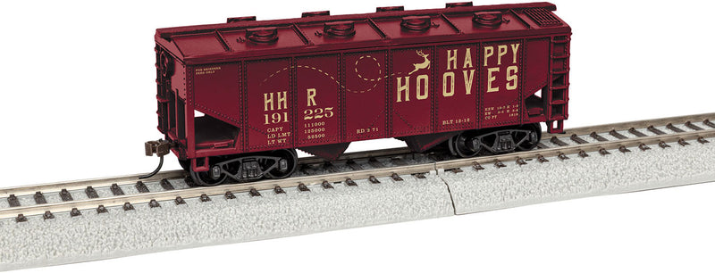 2-Bay Covered Hopper - Ready to Run -- North Pole Central 191225 (Reindeer Feed)
