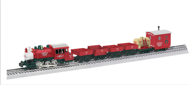 Christmas Candies Train Set - 3-Rail - LionChief Plus 2.0 Sound and Control -- With 0-6-0T Steam Locomotive #25, Egg Nog Tank Car & More