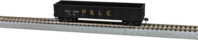 Steel Gondola - Ready to Run -- Pittsburgh & Lake Erie 17242 (black, yellow, Billboard P&LE)