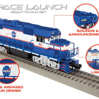 Space Launch Train Set - 3-Rail - LionChief Sound & Control -- NASA EMD GP38, 3 Cars, FastTrack Oval, Power Pack, Remote Controller