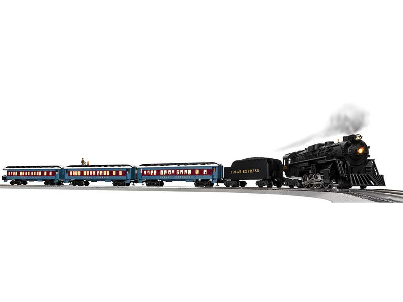 The Polar Express - 3-Rail - LionChief 5.0 Bluetooth Sound and Control -- 2-8-4 Locomotive, 3 Cars; FasTrack(R) Oval, Power Pack, Remote