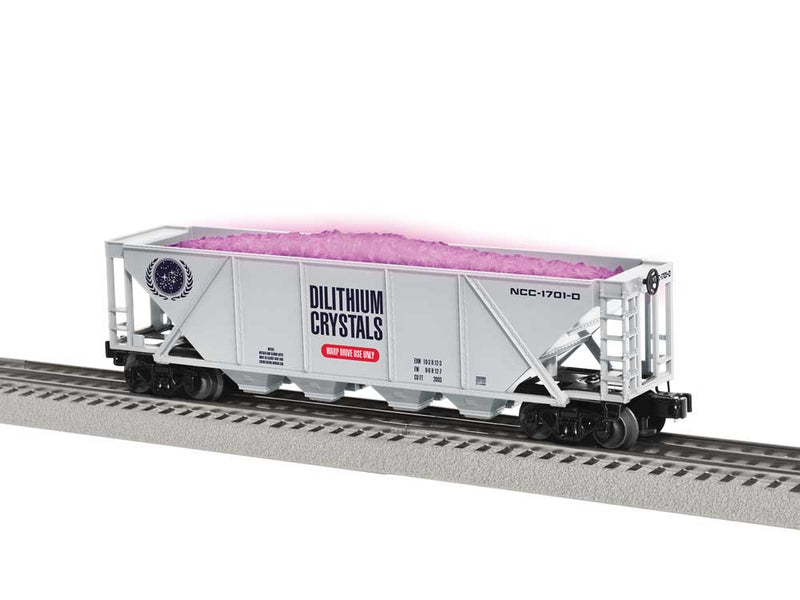 4-Bay Open Hopper - Lighted - 3-Rail - Ready to Run -- Star Trek Dilithium Crystals (gray)