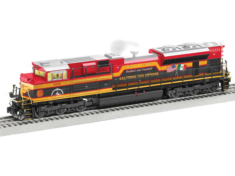 EMD SD70ACe - 3-Rail - Legacy Sound and Control, Smoke -- Kansas City Southern 4009 (Heroes Commemorative, black, red, yellow)