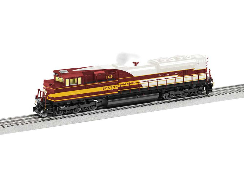 EMD SD70ACe - 3-Rail - Legacy Sound and Control, Smoke -- Boston & Maine 1835 (Fantasy Scheme, maroon, yellow, gray)-1