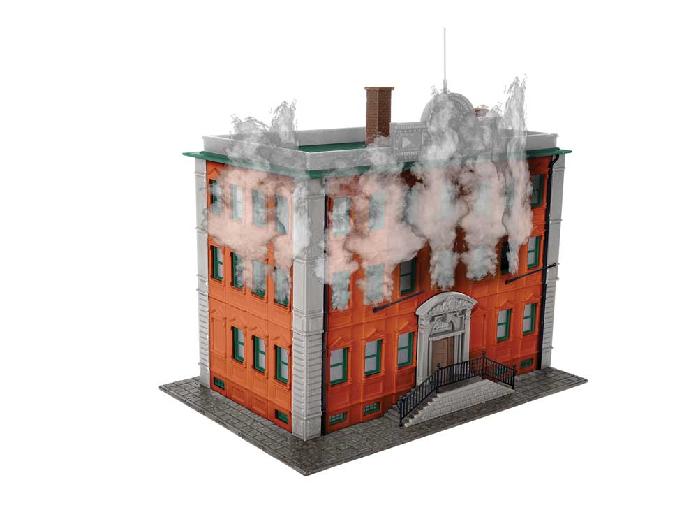 Building On Fire with Lights and Smoke -- Kit - 6 x 10 x 7"-1