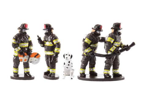 Firefighters and Dog -- 4 Firefighters, 1 Dog
