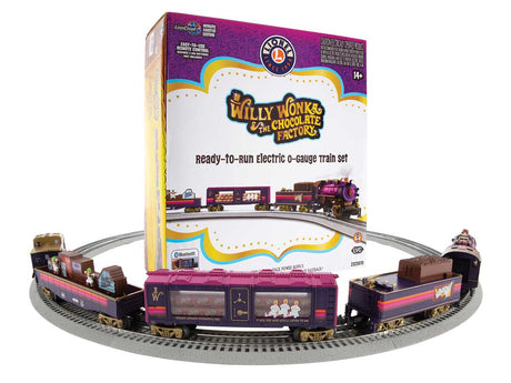 Willy Wonka & The Chocolate Factory Set - 3-Rail - LionChief Bluetooth 5.0 -- 0-8-0 w/Sound, 3 Cars, FasTrack Oval, Remote Controller-4