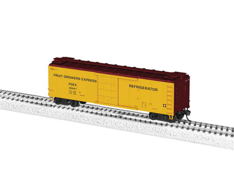 40' Steel Reefer - Ready to Run -- Fruit Growers Express #38947 (yellow, Boxcar Red)