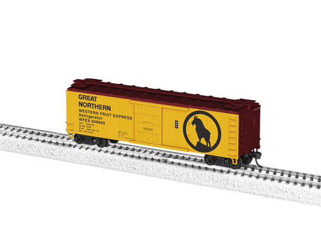 40' Steel Reefer - Ready to Run -- Great Northern WFEX #609069 (yellow, Boxcar Red, black, Large Rocky Logo)