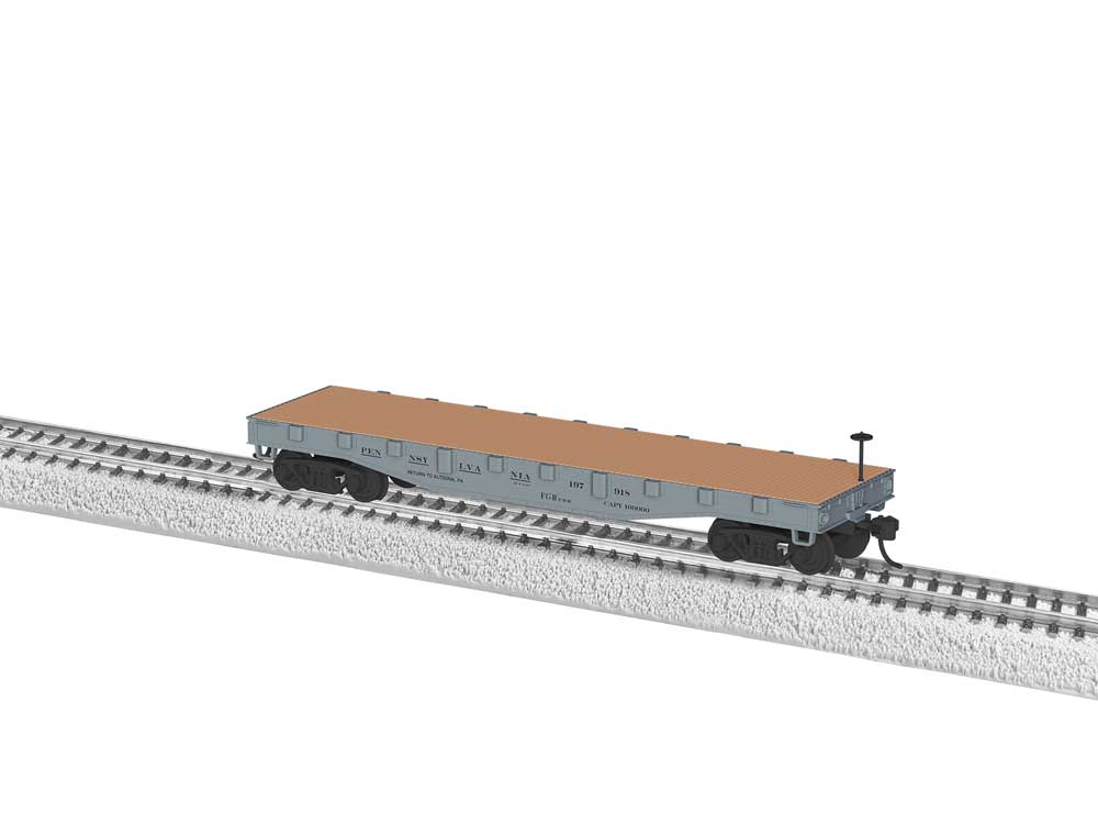 40' Flatcar - Ready to Run -- Pennsylvania Railroad #197918 (gray)