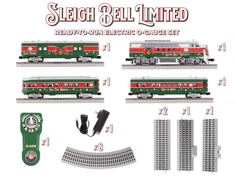 Sleigh Bell Limited Passenger Set - 3-Rail - Lionchief Sound and Control -- EMD FT-A, 3 Cars, FasTrack Oval, Controller, Remote-2