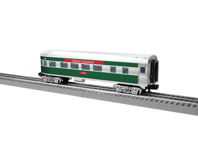 13" Streamlined Observation - Lighted - Ready to Run - 3-Rail -- Christmas #12025 (silver, green, red)