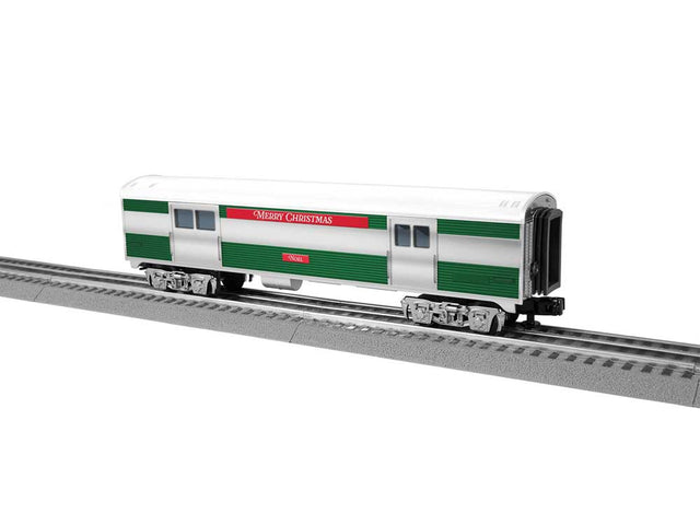 13" Streamlined Baggage - 3-Rail - Ready to Run -- Christmas Noel (silver, green, red)