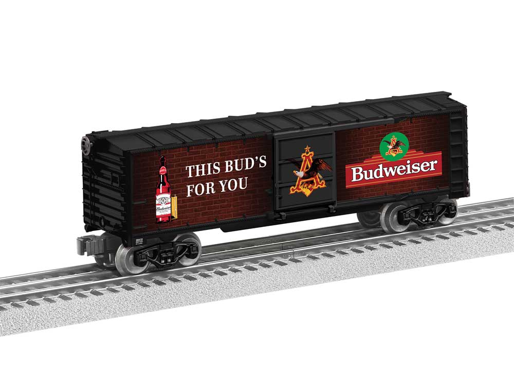 Wood Reefer w/Illuminated Bar Sign - 3-Rail - Ready to Run -- Anheuser-Busch Budweiser(R) #28410 (black, red, green)