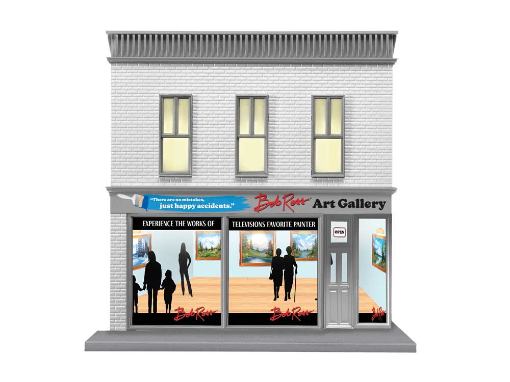 Bob Ross Gallery Building w/Light -- Assembled - 9-1/4 x 6 x 6"  23.5 x 15.2 x 15.2cm-1