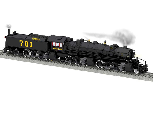 2-8-8-8-2 Triplex - 3-Rail w/Legacy Sound, Control & Smoke - Vision -- Virginian #701 (black, yellow)