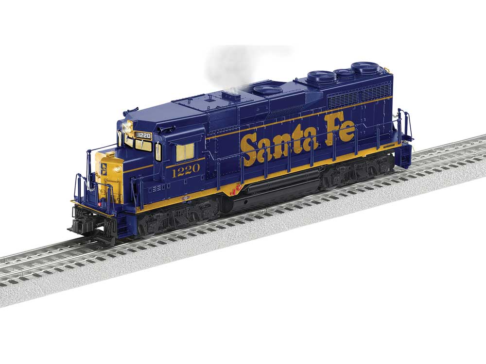 EMD GP30 - 3-Rail w/Legacy Sound, Control & Smoke -- Santa Fe #1220 (As-Delivered, Bookends, blue, yellow)