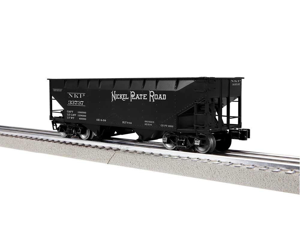 AAR 2-Bay Offset Hopper - 3-Rail - Ready to Run -- Nickel Plate Set #33737 (black, white)