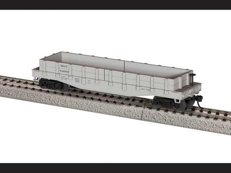 40' Flatcar w/Wood Sides (Gondola) - Ready to Run -- Maintenance of Way #X4692 (gray)