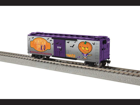 40' Steel Reefer - Ready to Run -- Halloween Pumpkin Spiked #3124 (purple, gray, orange)