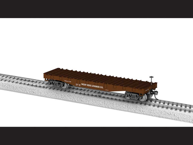 40' Steel-Deck Steel Mill Flatcar - Ready to Run -- West Side Lumber #325 (Boxcar Red)