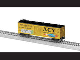 40' Steel Flat-End Boxcar - Ready to Run -- Akron, Canton & Youngstown #517835 (yellow, black, large ACY, graffiti)-1