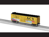40' Steel Flat-End Boxcar - Ready to Run -- Akron, Canton & Youngstown #517835 (yellow, black, large ACY, graffiti)-2