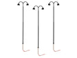 Double-Arm Warm White LED Street Light/Lamp 3-Pack -- Black Mast 4" 10.2cm Tall