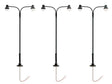 Double-Arm Globe Warm White LED Street Light/Lamp 3-Pack -- Black Mast 4" 10.2cm Tall
