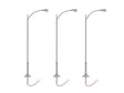 Single-Arm Extended-Mast Warm White LED Street Light/Lamp 3-Pack -- Gray Mast 4" 10.2cm Tall